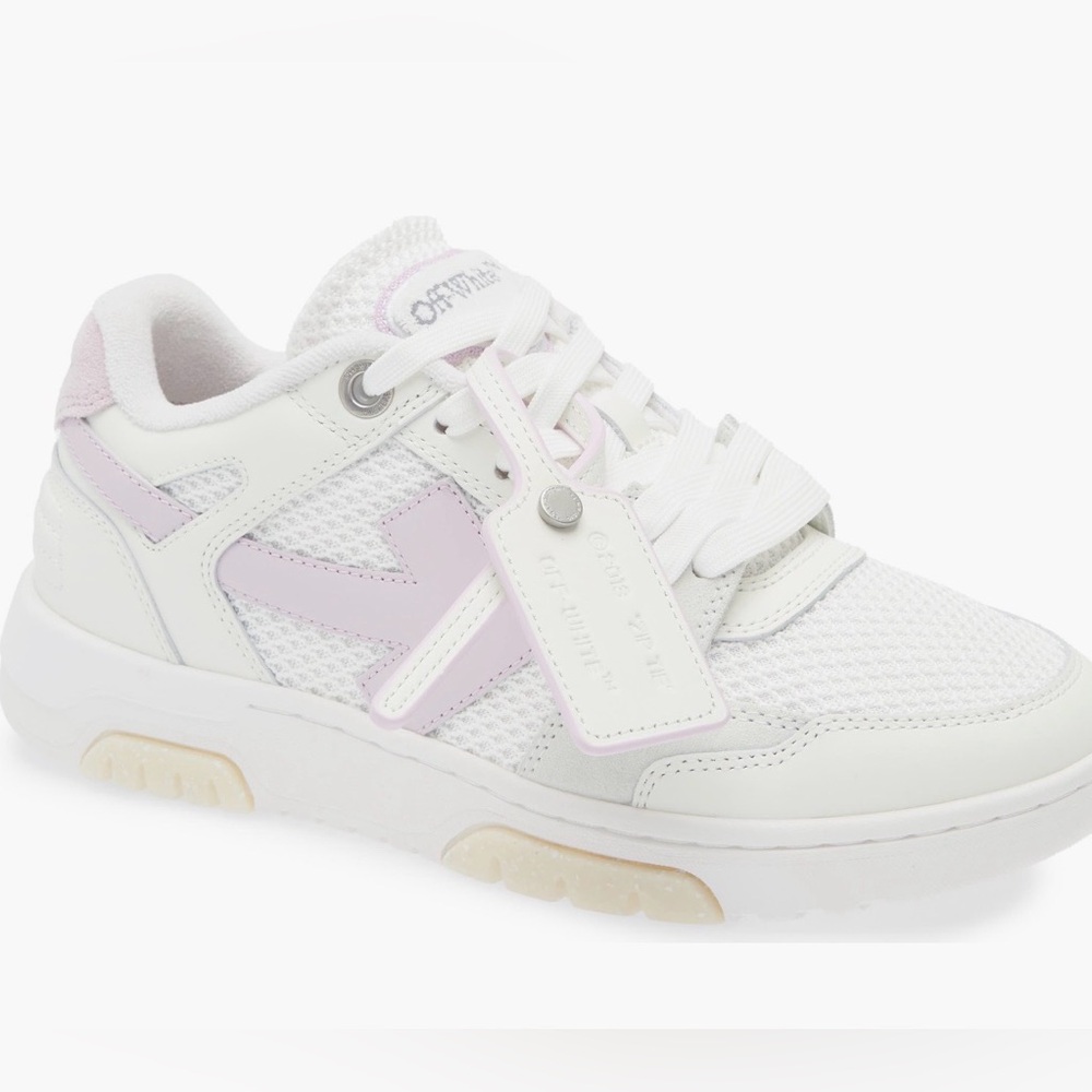 Off-White Slim Out of Office Sneaker Shoes White Lilac New Women’s 9 US / 39 EU